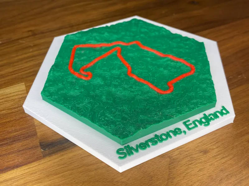 Silverstone Mini Track F1 Topographic Race Map