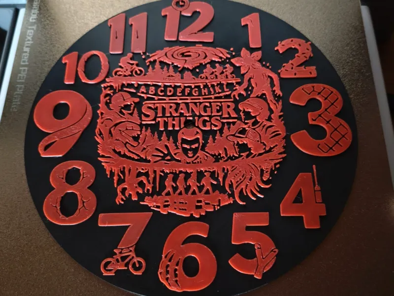 STRANGER THINGS WALL CLOCK - MULTI COLOR 3D PRINT