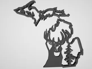 Michigan Silhouette Art