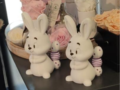 Osterhase 15cm Stapelbare Eier (Streifen | Punkte)