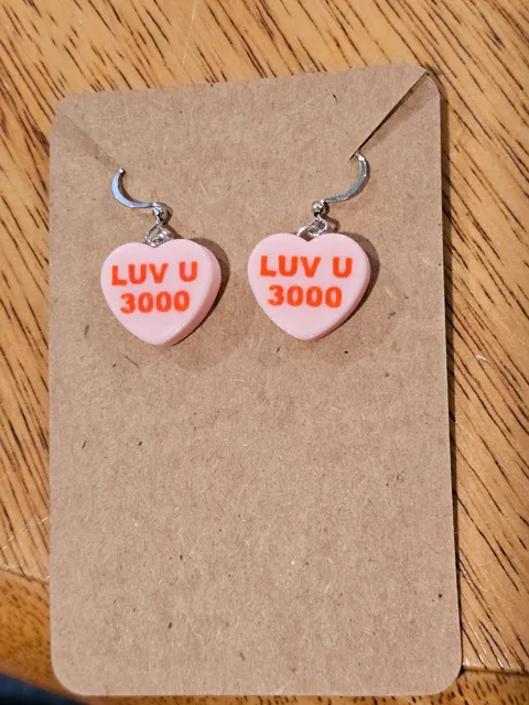 Luv U 3000 Conversation Heart Earring view 3