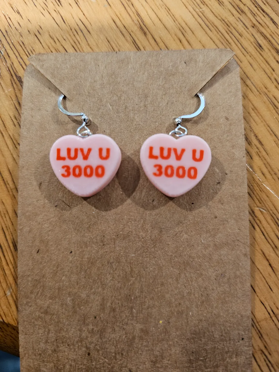 Luv U 3000 Conversation Heart Earring view 2