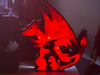 Charizard Evolution Line-Inspired Bedside Lamp