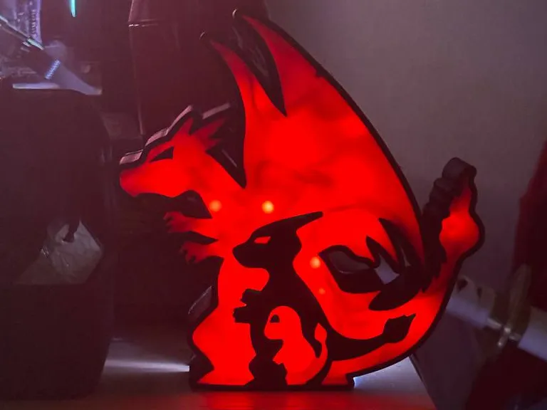 Charizard Evolution Line-Inspired Bedside Lamp