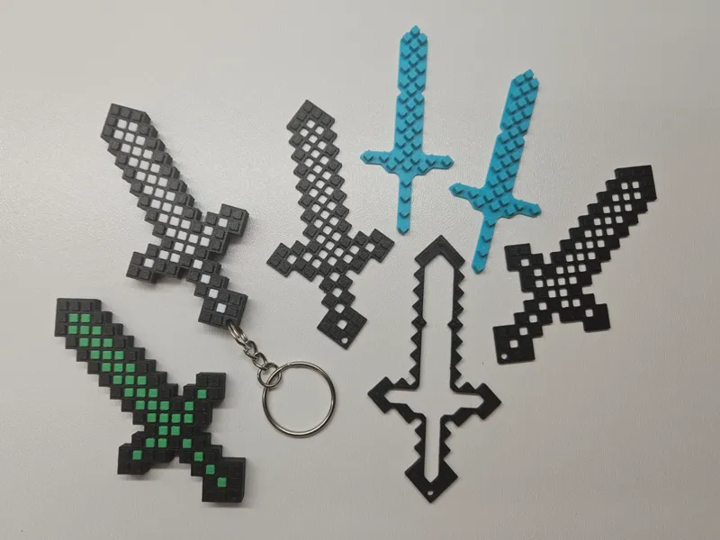 Minecraft Sword Keychain (Multipart, No AMS)