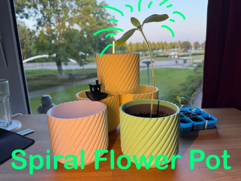 Spiral Flower Pot | Easy Print