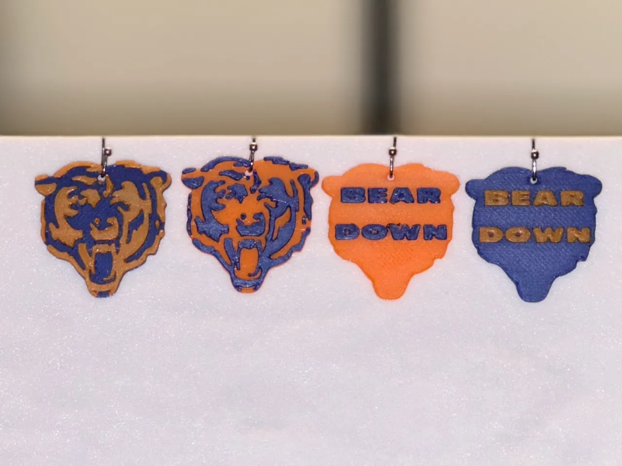 Chicago Bears Logo and Bear Down earrings view 2