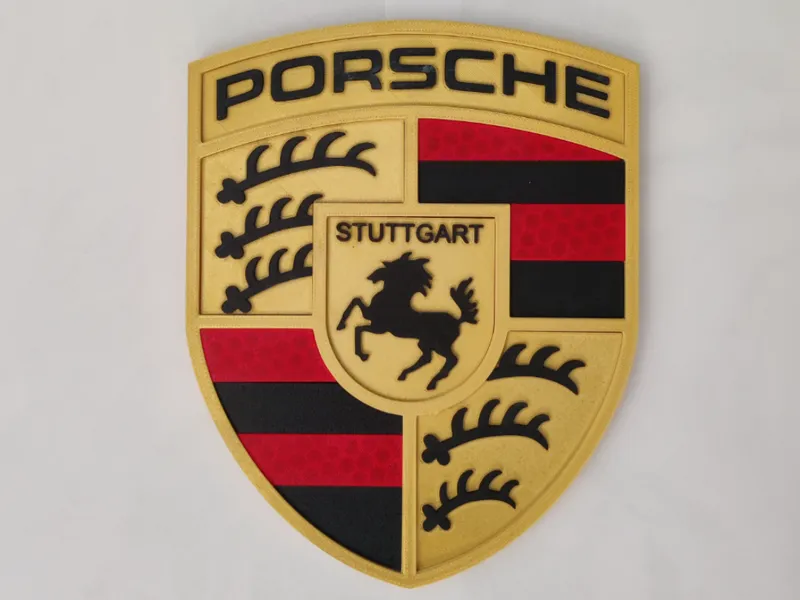 PORSCHE Crest, Large Scale (24x19 cm, Even no AMS)