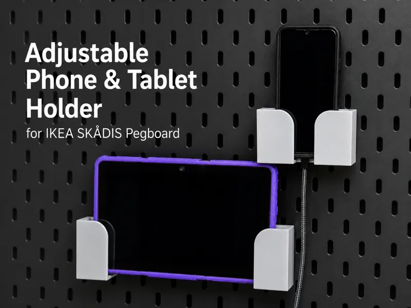 Adjustable Phone & Tablet Holder (SKÅDIS Pegboard)