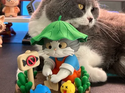 Original multipart model: Fish-planting Kitten