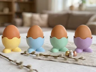 Cute Easter Cracked Egg Holder Cup Fuzzy skin easy