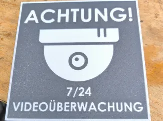 7/24 Videoüberwachung Schild in 3 Sorten