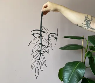 Flower Beauty: Face Hidden Behind Leaves Wall Art