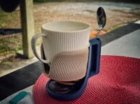 Mug holder glue assemby