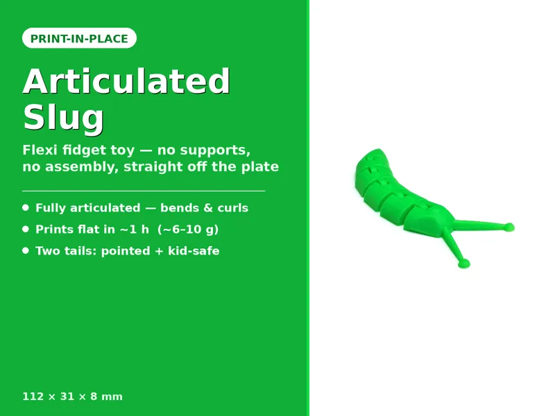 Articulated Slug - Print-in-Place Flexi Fidget