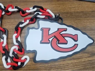 Oversized Chiefs Logo Pendant With Chain -Max Size
