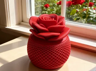 玫瑰花盖小物收纳盒