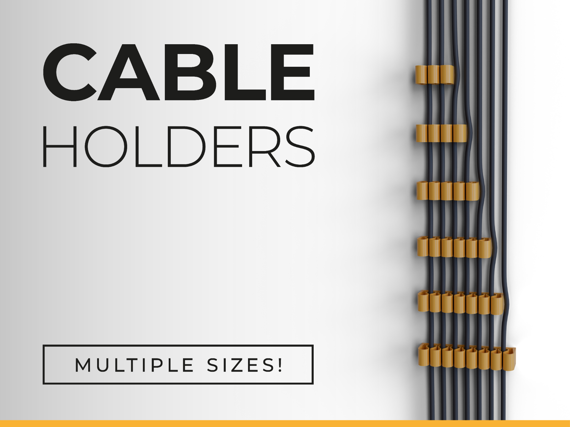 Miniatura 1 do modelo 3D Universal Cable Holders - Multiple Sizes!