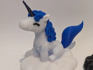 Cute unicorn 3d toy sitting on a cloud - AMS multi