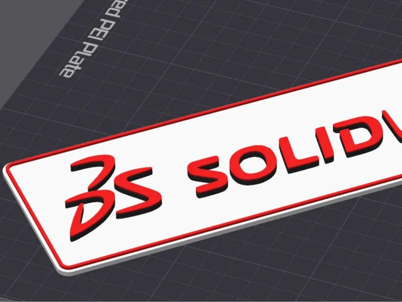 SolidWorks Logo - raised lettering