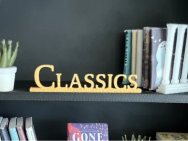 Genre Labels for Miniature Bookshelves(1:12 Scale)