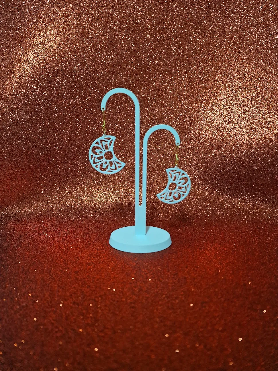 Mandala moon earrings view 3