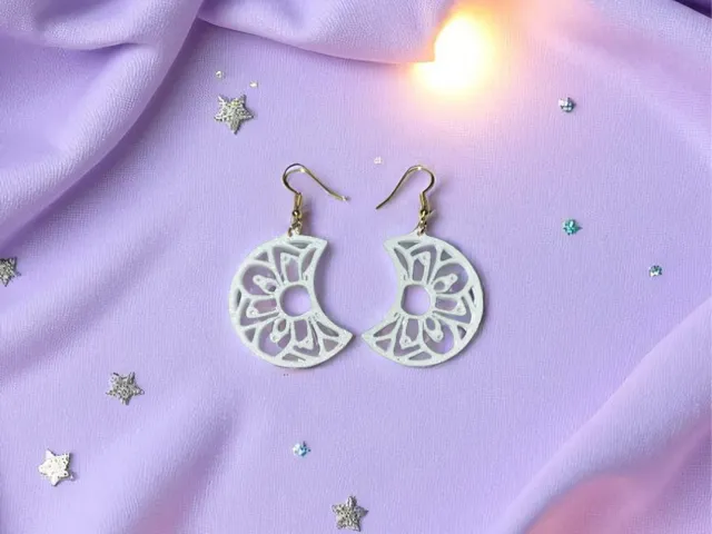 Mandala moon earrings