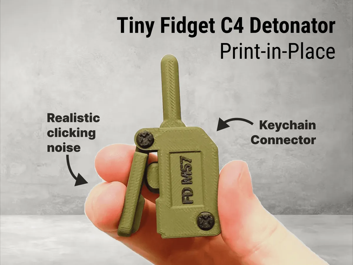 Tiny Fidget C4 Detonator with Clicking Sound by Rexi Labs MakerWorld: Download Free 3D Models - 3D model önizlemesi