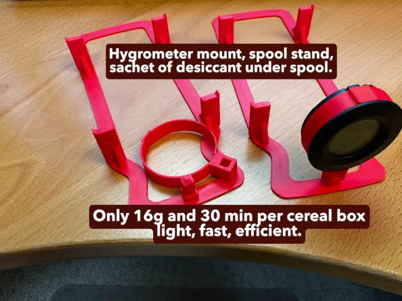 Hygrometer mount & base for 4L cereal dry box