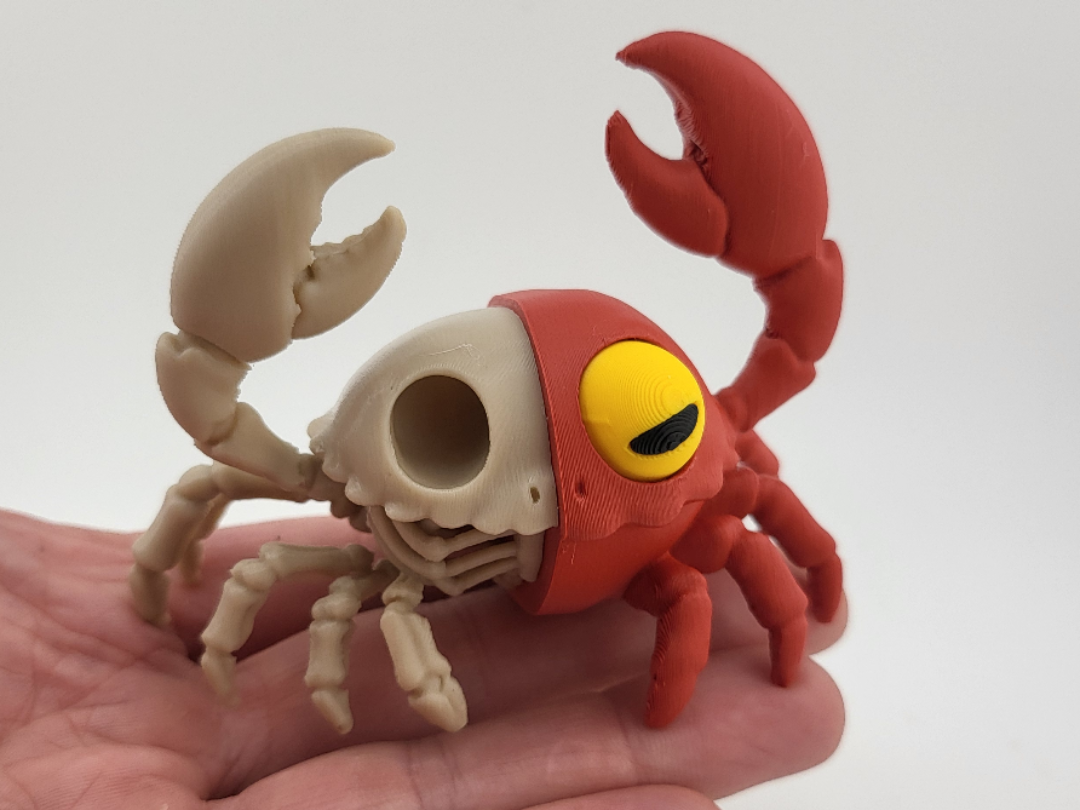 Half Skeleton Crab Figure