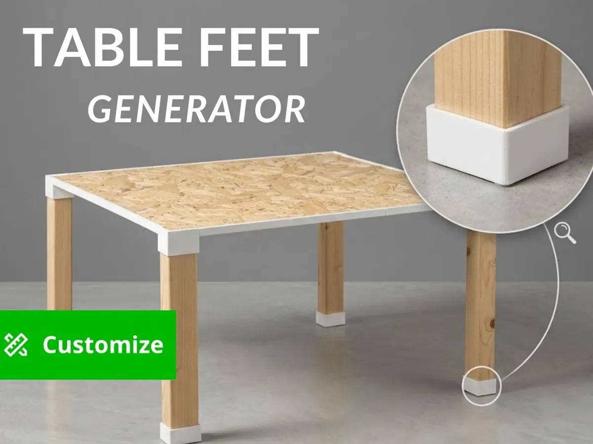 TABLE FEET GENERATOR - Free 3D Print Model - MakerWorld