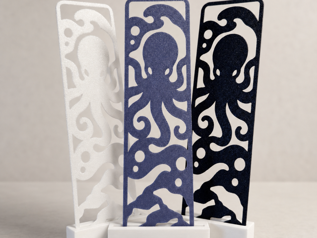 Octopus Cutout Bookmark | Fast Single-Color Print