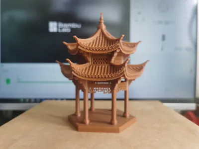 Hexagonal Jixian Pavilion Huizhou-style Ancient Architecture Ornament