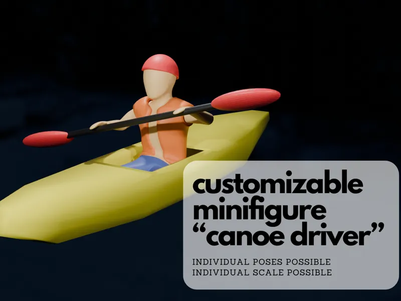 H0 Scale Minifigure "canoe driver"