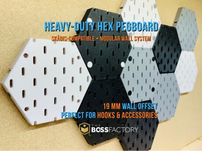 Heavy Duty Hexagon Pegboard Tile | Modular SKÅDIS