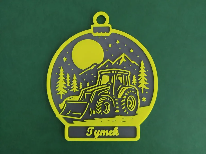 Excavator - ornament with name, no AMS needed