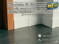 80mm Version - leiste24.de-Abdeckleiste f. Fliesensockel