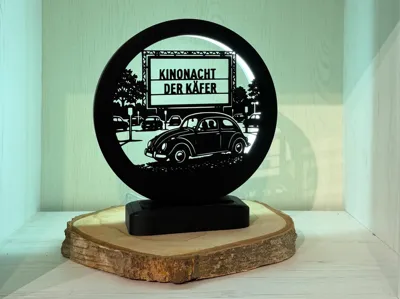 LED Ring Lamp v3 including frame with beetle motif