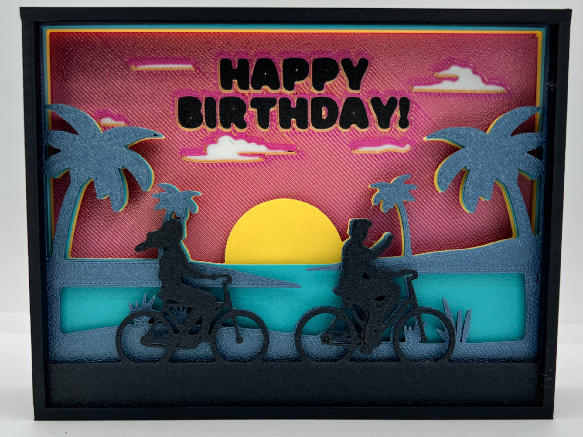 Happy Birthday Shadow Box Bikes