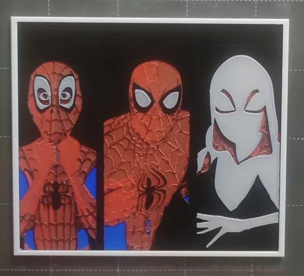 Tableau lithophanie Spider-Man et Spider-Gwen