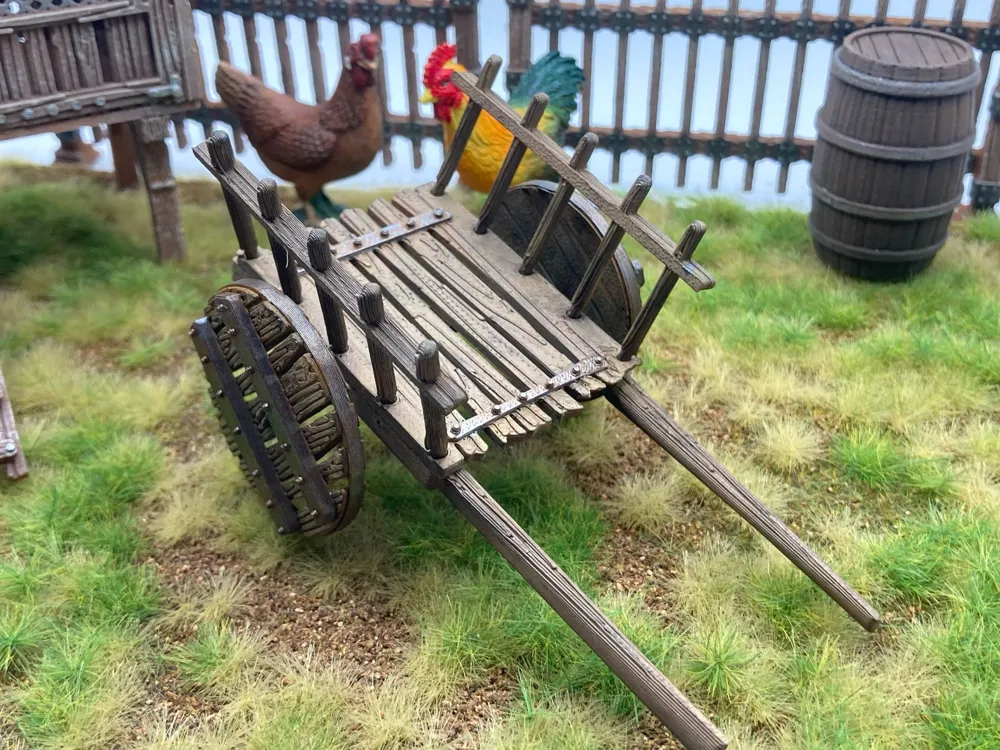 Wooden country cart ( gothic wheels ) - Free 3D Print Model - MakerWorld