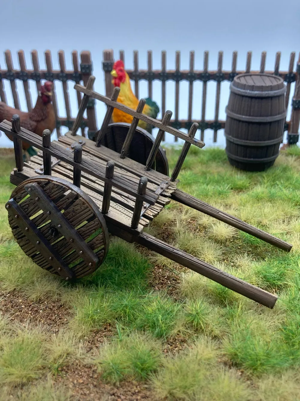 Wooden country cart ( gothic wheels ) - Free 3D Print Model - MakerWorld
