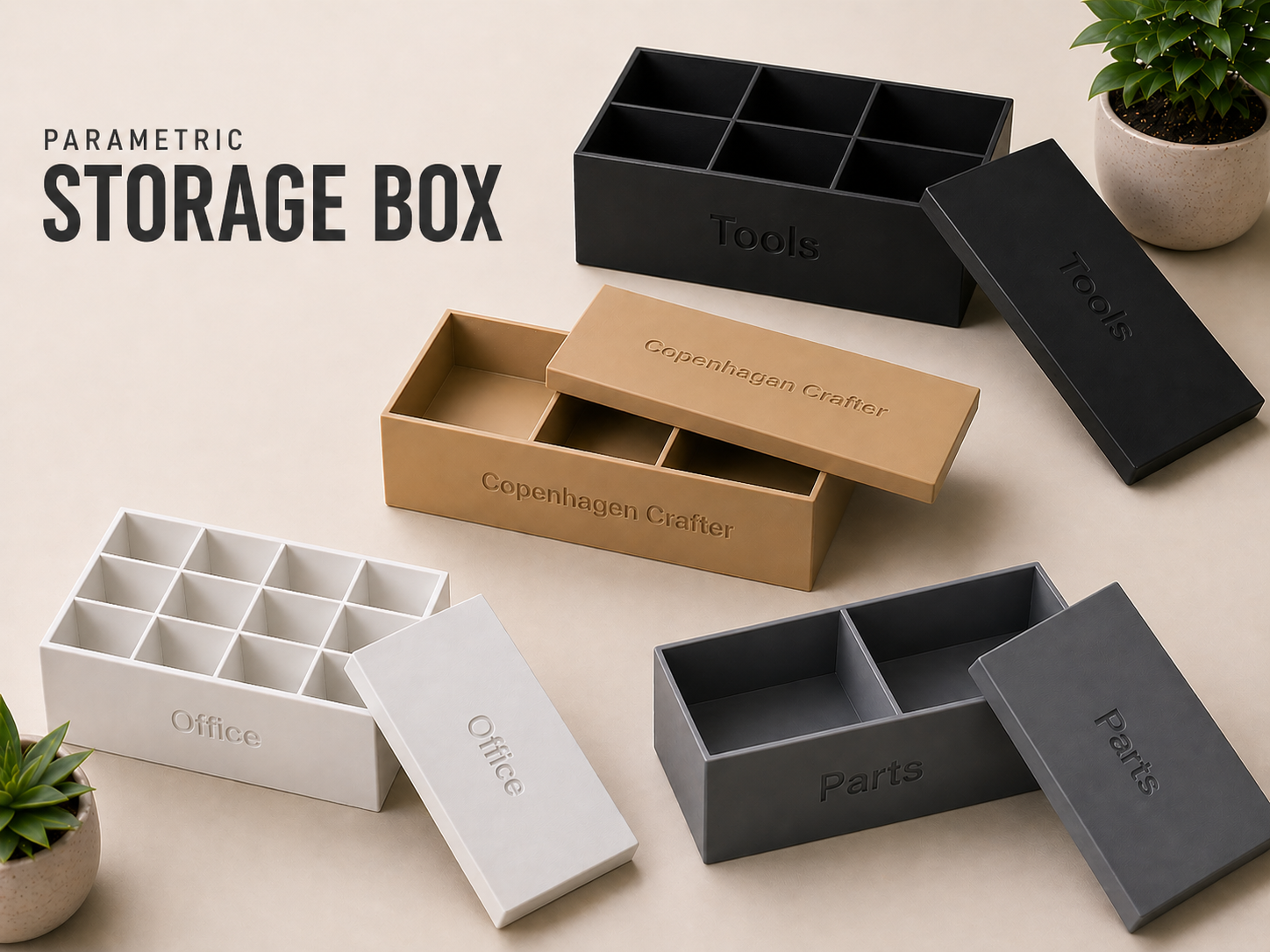 Miniatura 2 do modelo 3D Parametric Storage Box (OpenSCAD)