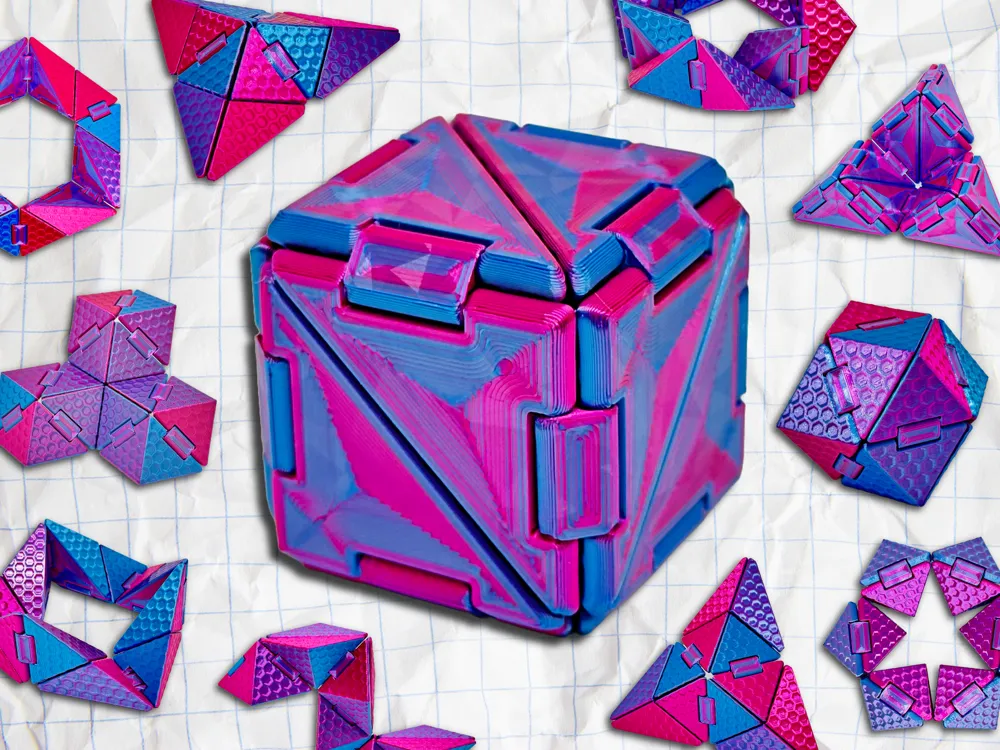 Origami Transforming Cube by Austin Vojta MakerWorld
