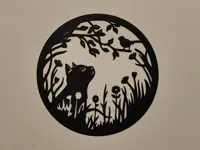 Décoration murale silhouette chat et oiseau — photo 1