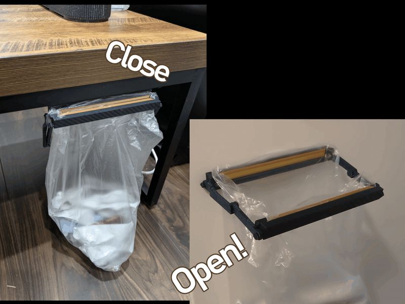 Fold-Flat Magnetic Trash Bag Holder