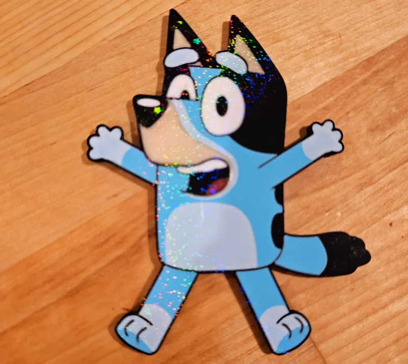 Four Color Dancing Bluey Plate AMS ready Keychain