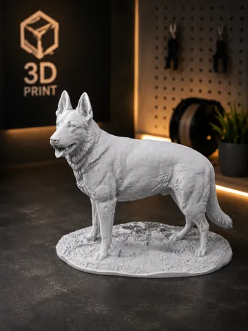 Figura decorativa: German Shepherd – Majestic Realistic Dog Statue — vista de referencia 2