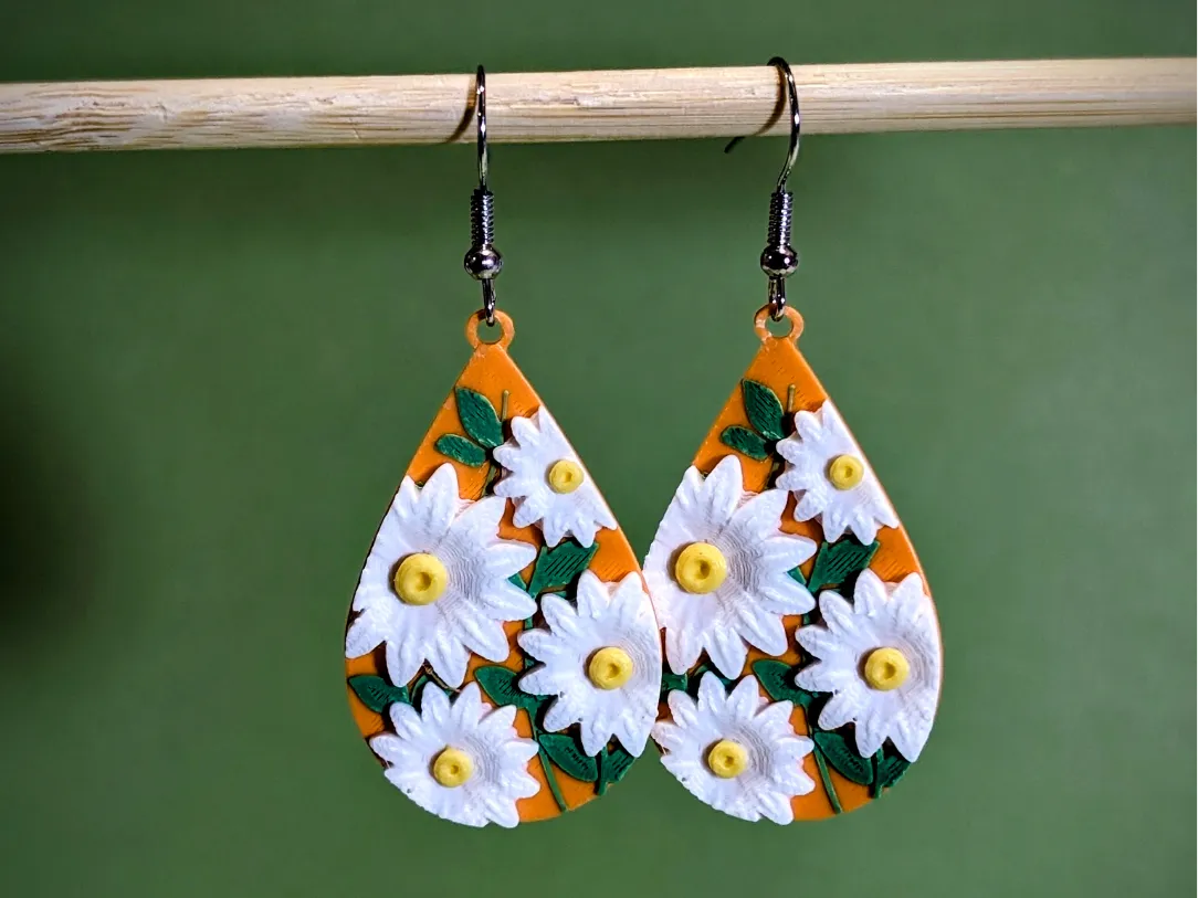 Daisy Floral Earrings view 2