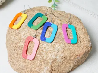 Pendientes geométricos bicolor